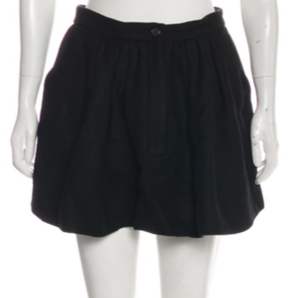 MIU MIU Black Virgin Wool Pleated Mini Small